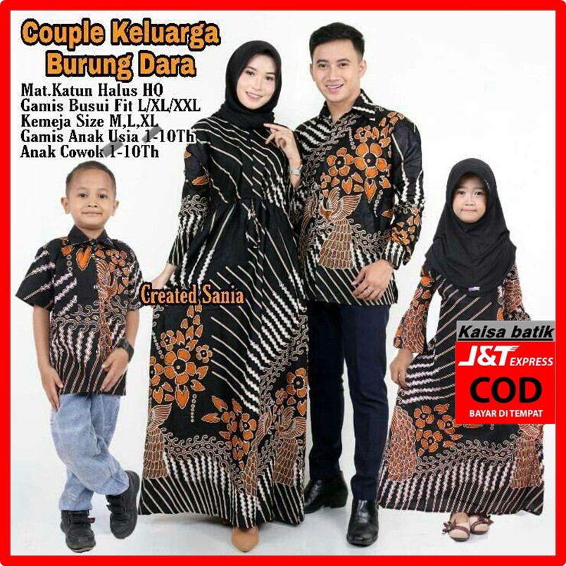Baju batik keluarga ibu bapak anak cowok cewek pasangan untuk pesta