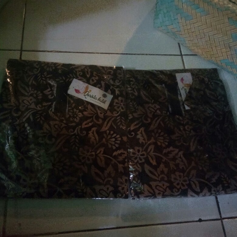 Tunik Batik Jumbo Ld 120 Standar Ld 104 Lawasan Coklat - Tunik Lawasan - Tunik Batik Sogan