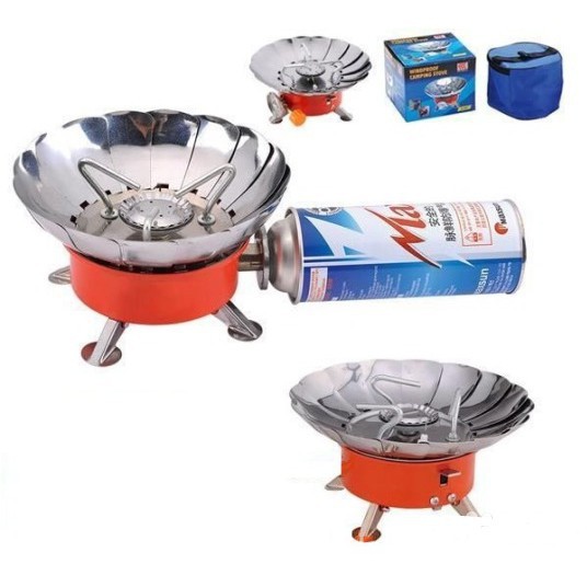 Paket  Cooking set 3 Orang + Kompor Portable Windproof  DS-200 DS200 SY-200 SY200 Mawar