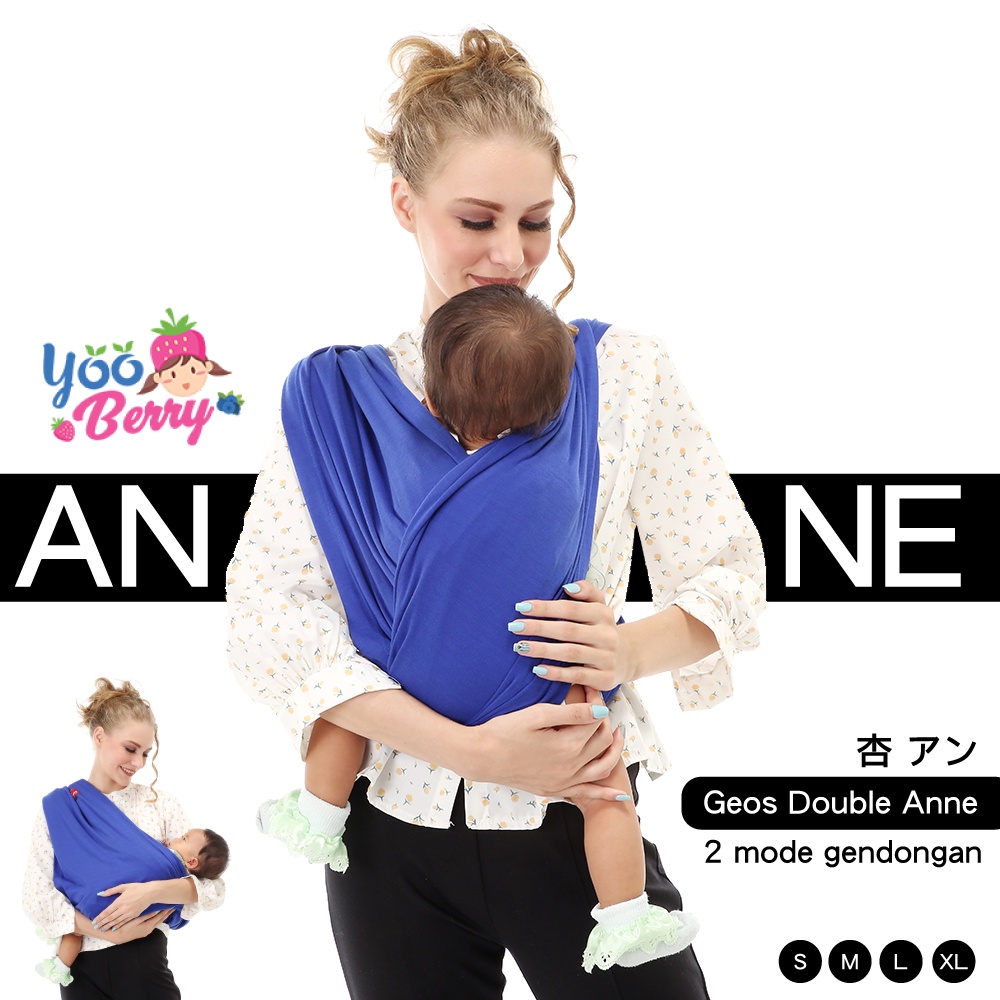 YooBerry Geos Duo 2-in-1 Anne Gendongan Kaos Bayi Katun Berry Mart