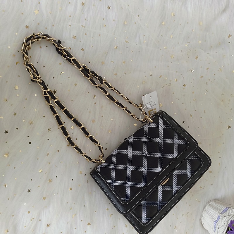 T001 tas selempang wanita import murah tas sling bag cewek kulit pu tali rantai fashion terbaru