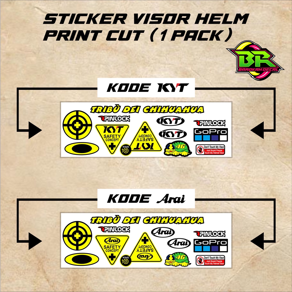 Sticker Visor Stiker Motor Print Cut