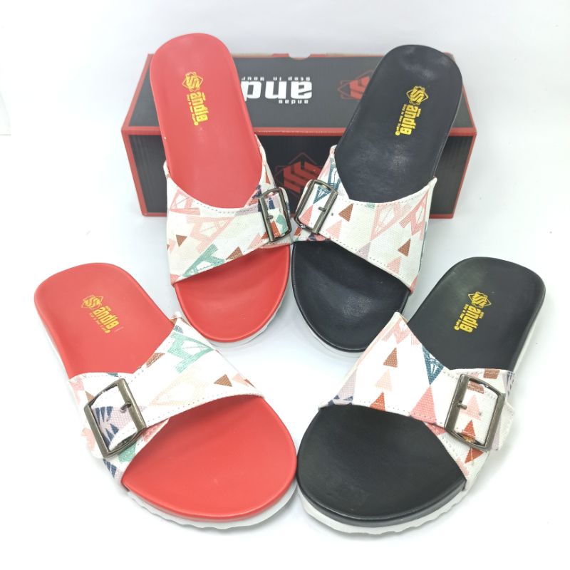 Sandal Birken Wanita Sendal Slop Motif Andis AF07