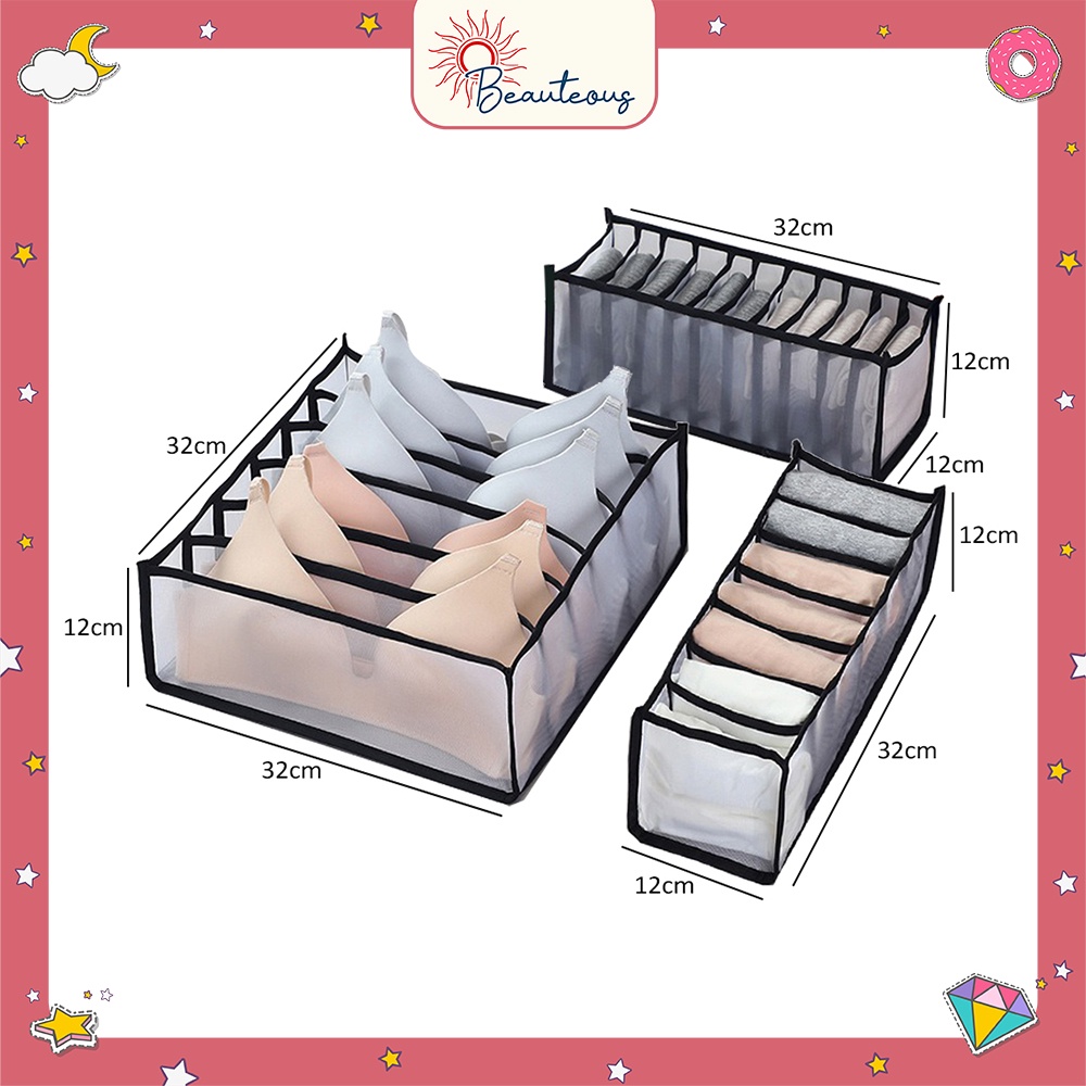 Storage Box Organizer Tempat Penyimpanan Bra Celana Dalam Underwear Wanita Pria Celana Leging