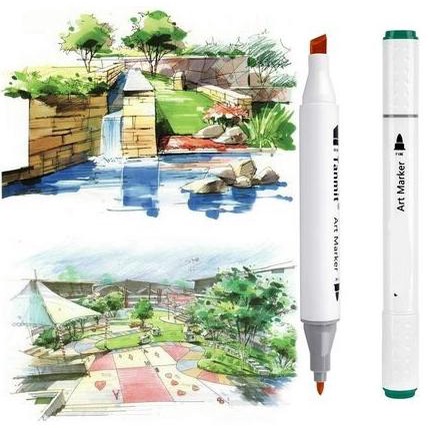 

TOUCHNEW Sketch Art Marker Set Alcohol Based Dual Tips (6pcs)
