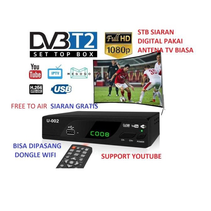 STB U002 DIGITAL Smart Digital TV Box Receiver 1080P DVB-T2 - U-002