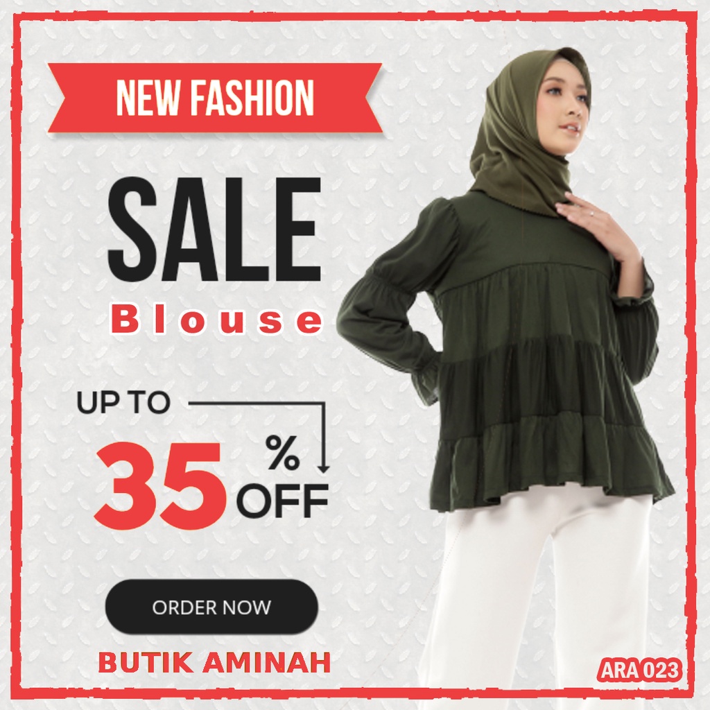 Atasan Wanita Muslim Blouse Army ARA 023