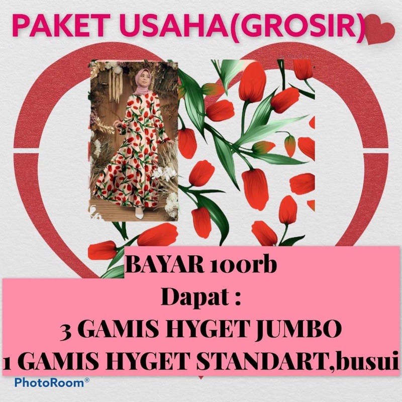 PAKET USAHA GROSIR 2 JUMBO SIZE(100rb dpt 4gamis)