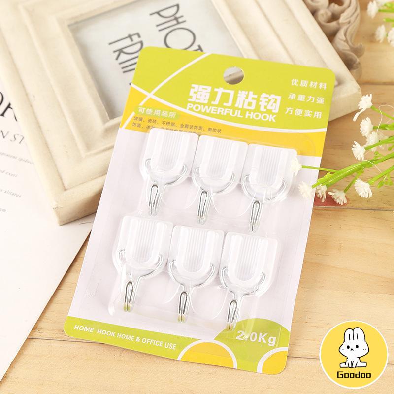 6 Pcs  Lem Perekat Dinding Kaca Tembok Kayu Keramik Adhesive Power Hook -Doo