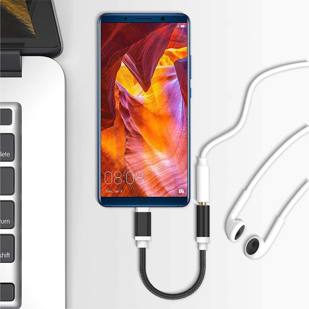Adapter USB Type C to 3.5mm Jack Earphone Cable Audio