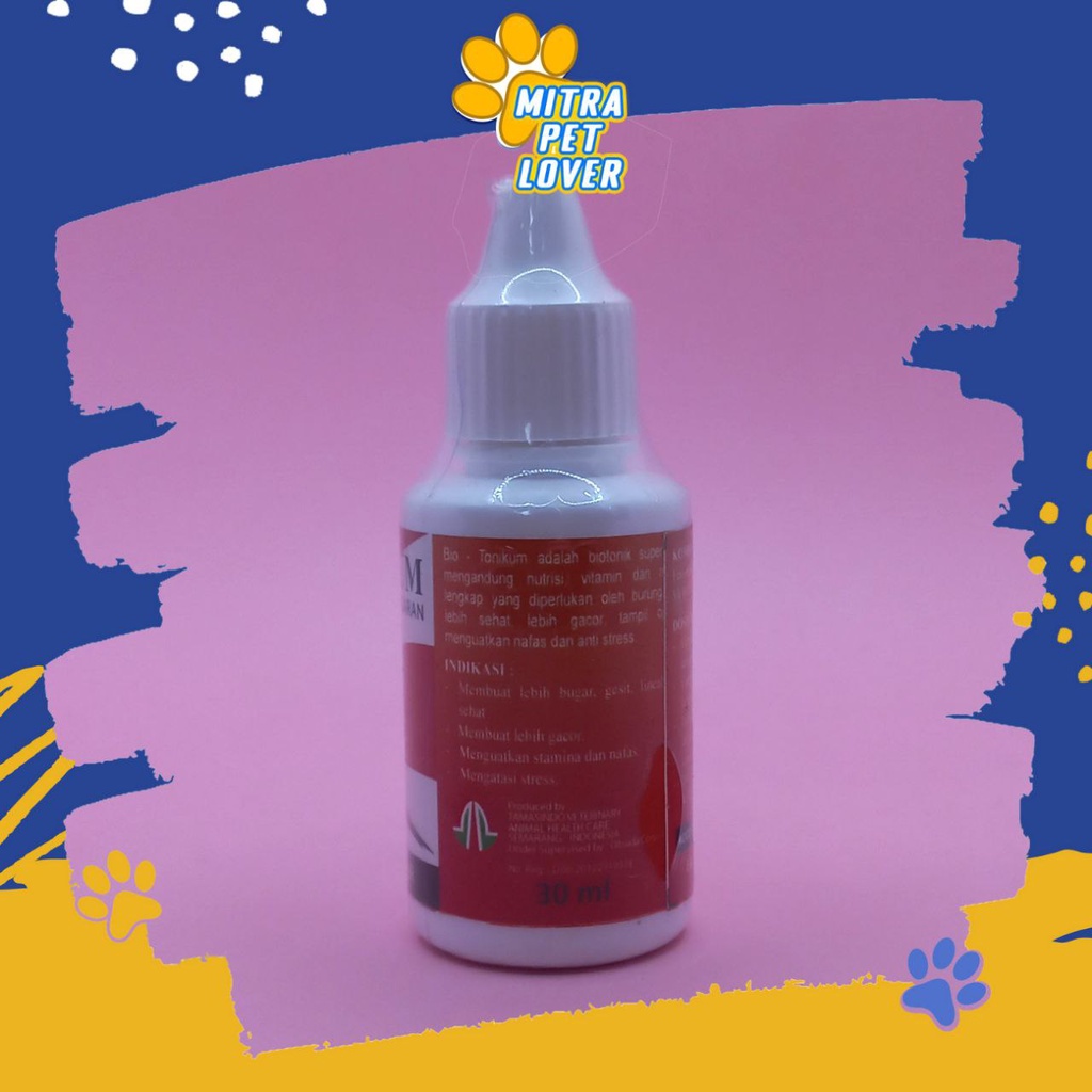 SUPLEMEN ENERGI BURUNG - BIO TONIKUM 30 ML ORIGINAL - TINGKATKAN ENERGY DAN KEBUGARAN BURUNG JADI GESIT LINCAH GACOR - MURAH ASLI BERKUALITAS - PET ANIMAL HEALTHCARE &amp; VETERINARY TAMASINDO OBAT KESEHATAN &amp; VITAMIN HEWAN BINATANG PELIHARAAN MITRAPETLOVER