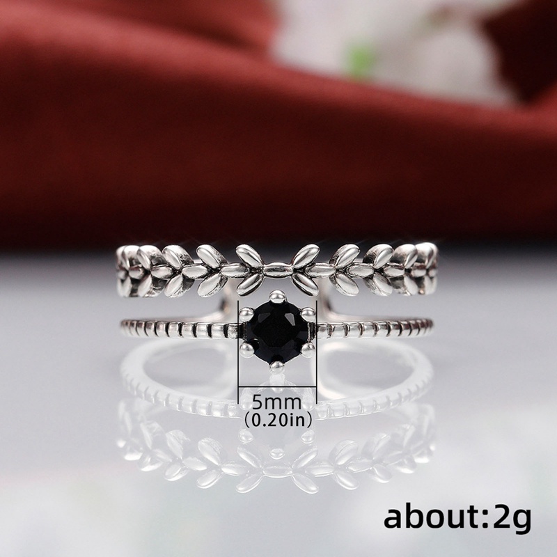 Cincin Pernikahan Model Dua Garis Dapat Disesuaikan Aksen Batu Hitam Untuk Wanita