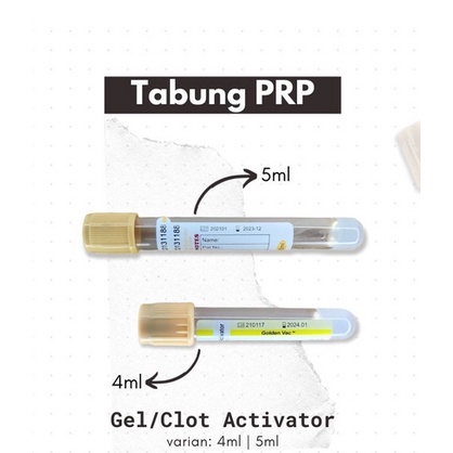 PRP tabung prp 5 ml gel cloth activator seharga Rp2.500 - Rp3.500