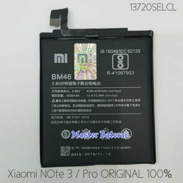 Baterai Xiaomi Note 3 / Note 3 Pro Original Baterai Xiaomi Note 3Pro / Note 3 Pro Original
