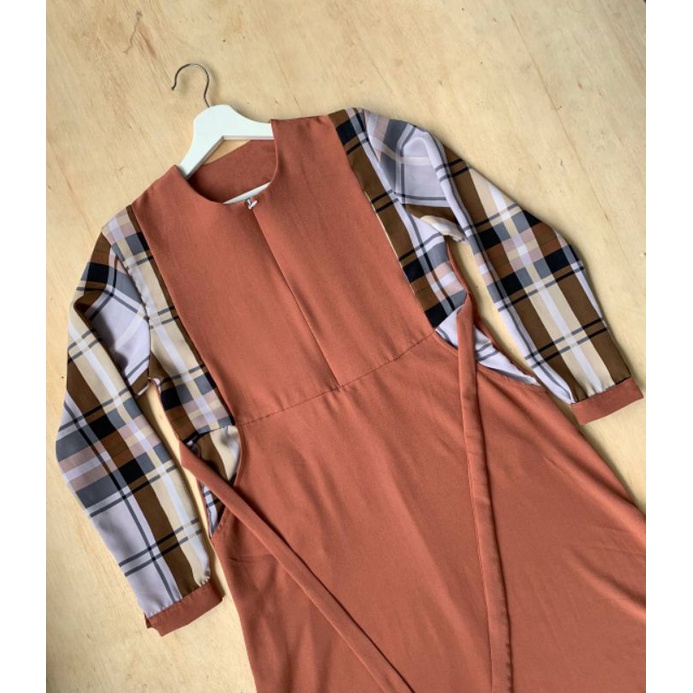 GAMIS RANIA KOMBINASI MOTIF DAN POLOS