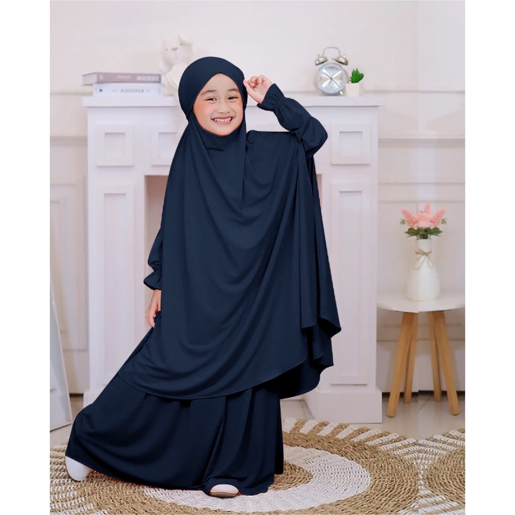 FenishaStore French Khimar Kids Satimah Set / Baju Muslimah Anak / Gamis Anak Sholehah dengan Cadar