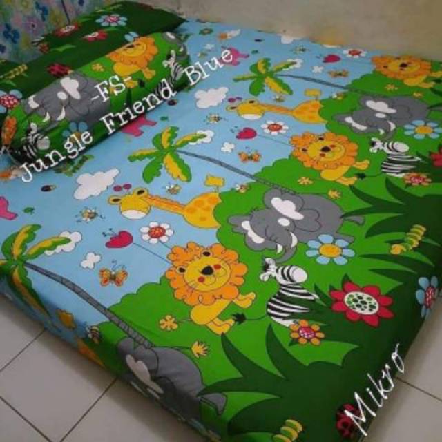 Sprei homemade termurah singing keropi jf blue lol pooh