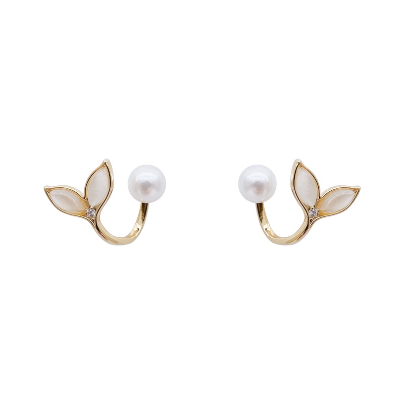 Anting Mutiara Fishtail Untuk Wanita Aksesoris fashion Korea