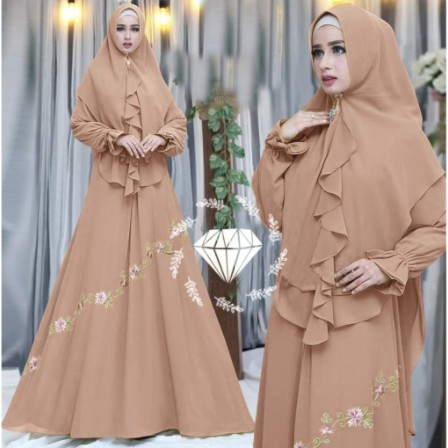 Syari Janetta Baju Gamis Muslim Terbaru 2021 Model Baju Pesta Wanita kekinian Bahan moscrepe Kekinia