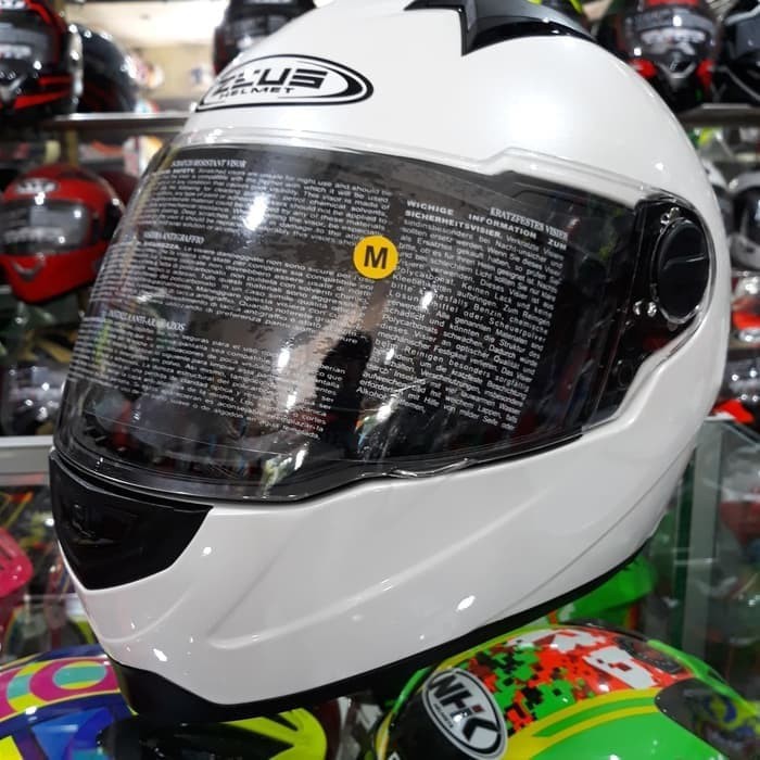 Helm Zeus Z811 White Glossy ZS 811 Putih Dark Visor