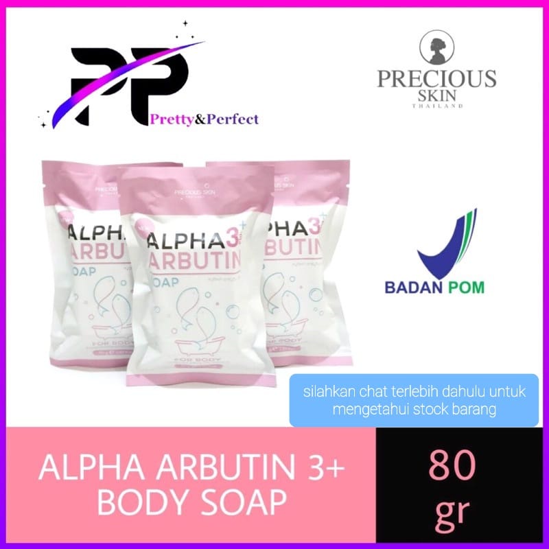 ALPHA ARBUTIN WHITEING SOAP SABUN MANDI PEMUTIH 3 PLUS COLLAGEN 80GR