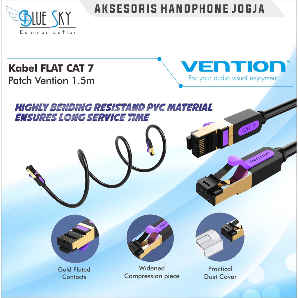 KABEL FLAT CAT.7 PATCH VENTION 1.5M ICABG