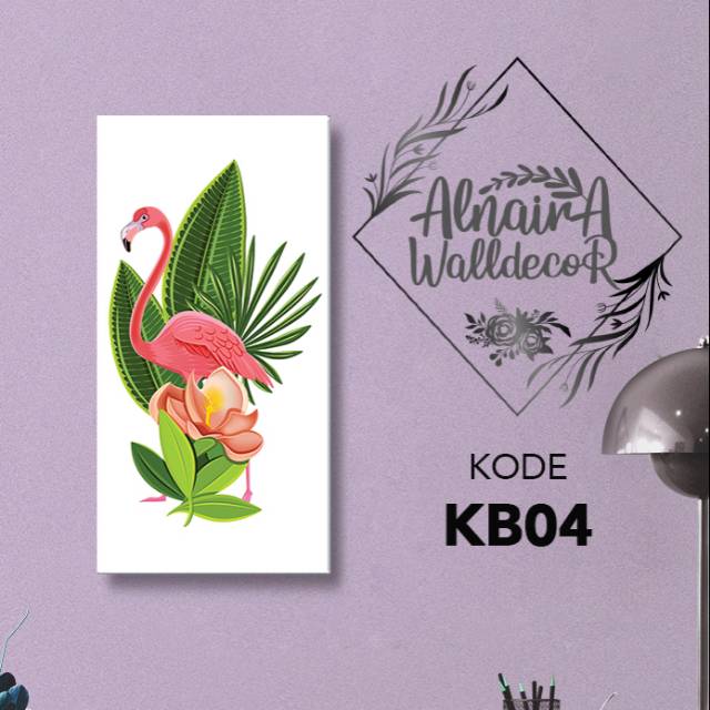 Hiasan Dinding Kayu Flamingo Pajangan Wall Decor 15x30 Cm - Kb04