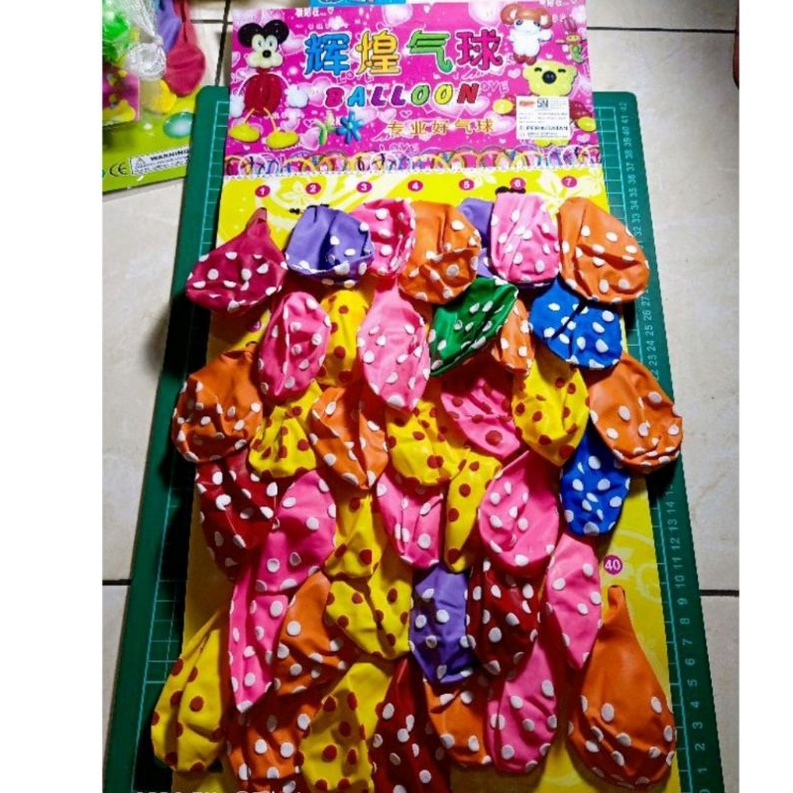 Balon Polkadot(12 inchi) isi 40 pcs grosir