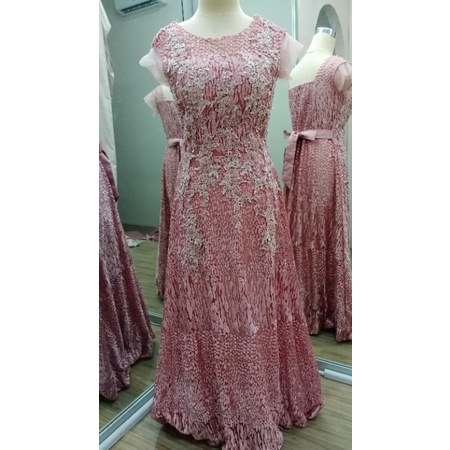 [GRATIS ONGKIR] GAUN DUSTY PINK 04  / GAUN PESTA PRELOVED / GAUN PESTA BEKAS