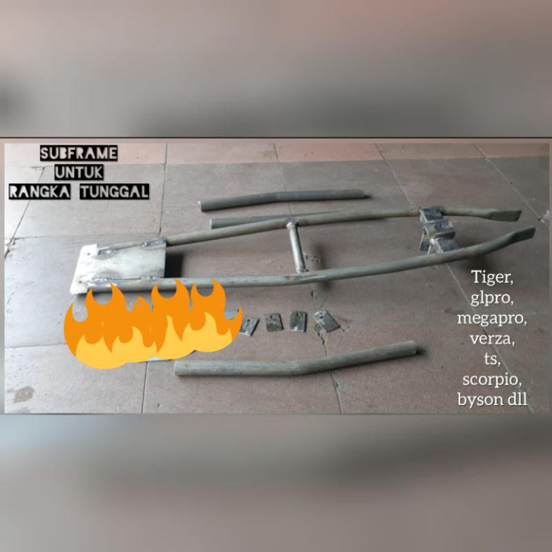 rangka trail subframe atau sasis trail bagian belakang untuk sasis tunggal bukan deltabox