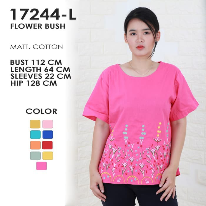 murah OBLONG BUNGA BORDIR IMPORT/ATASAN WANITA MUSLIM/BLOUSE/KAOS JUMBO BIG
