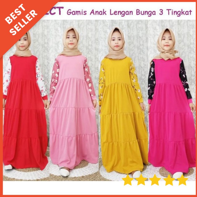 [4-12T] GAMIS ANAK TANGGUNG SUSUN /GAMIS ANAK MODEL SUSUN SERUT REMPEL / GAMIS CANDA ANAK MONALISA