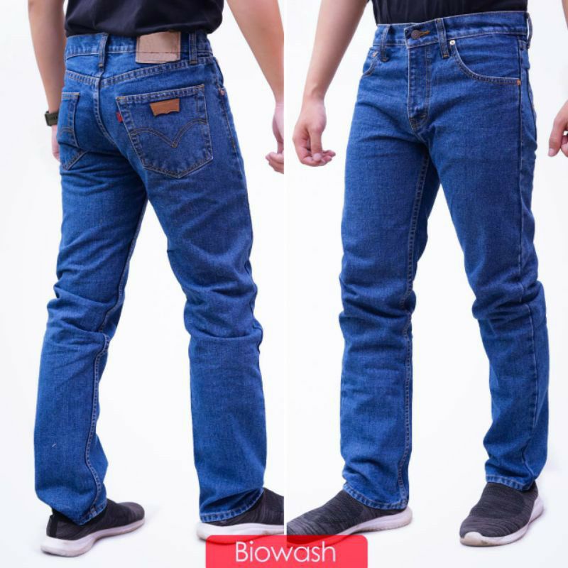 28 44   jumbo jeans standar 33 44   celana jeans pria reguler fit ukuran besar   biru terang