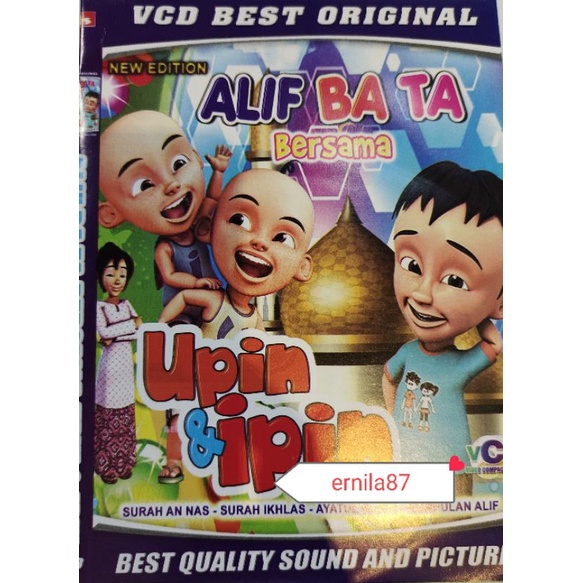 KASET VCD EDUKASI " ALIF BA TA BERSAMA UPIN IPIN "