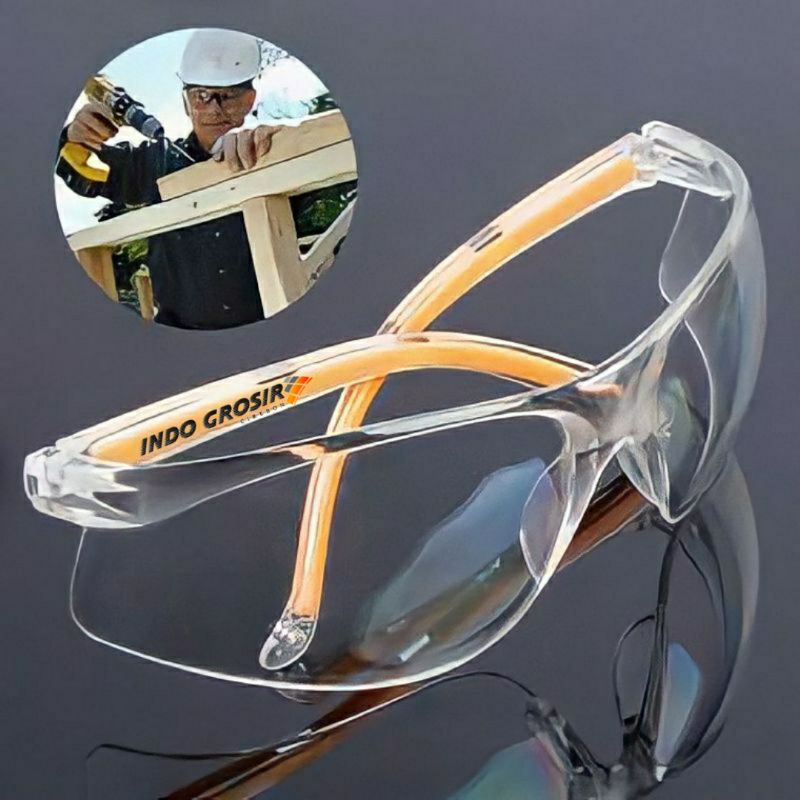 Kacamata Las Safety Glasses Welding Bening Kaca Mata Clear Putih Flexible