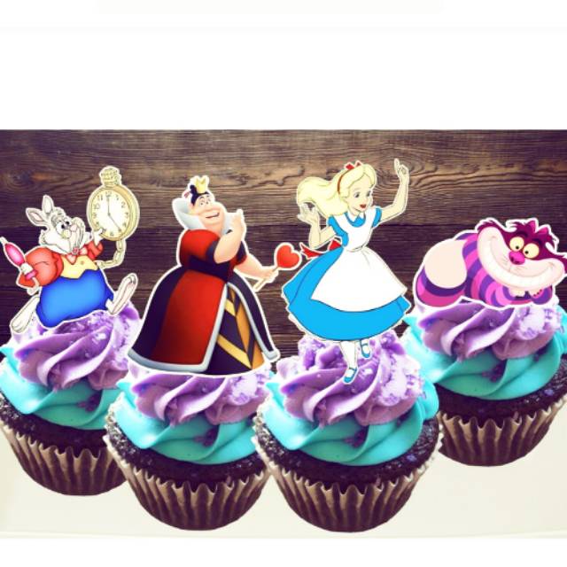 ALICE IN WONDERLAND CUPCAKE TOPPER