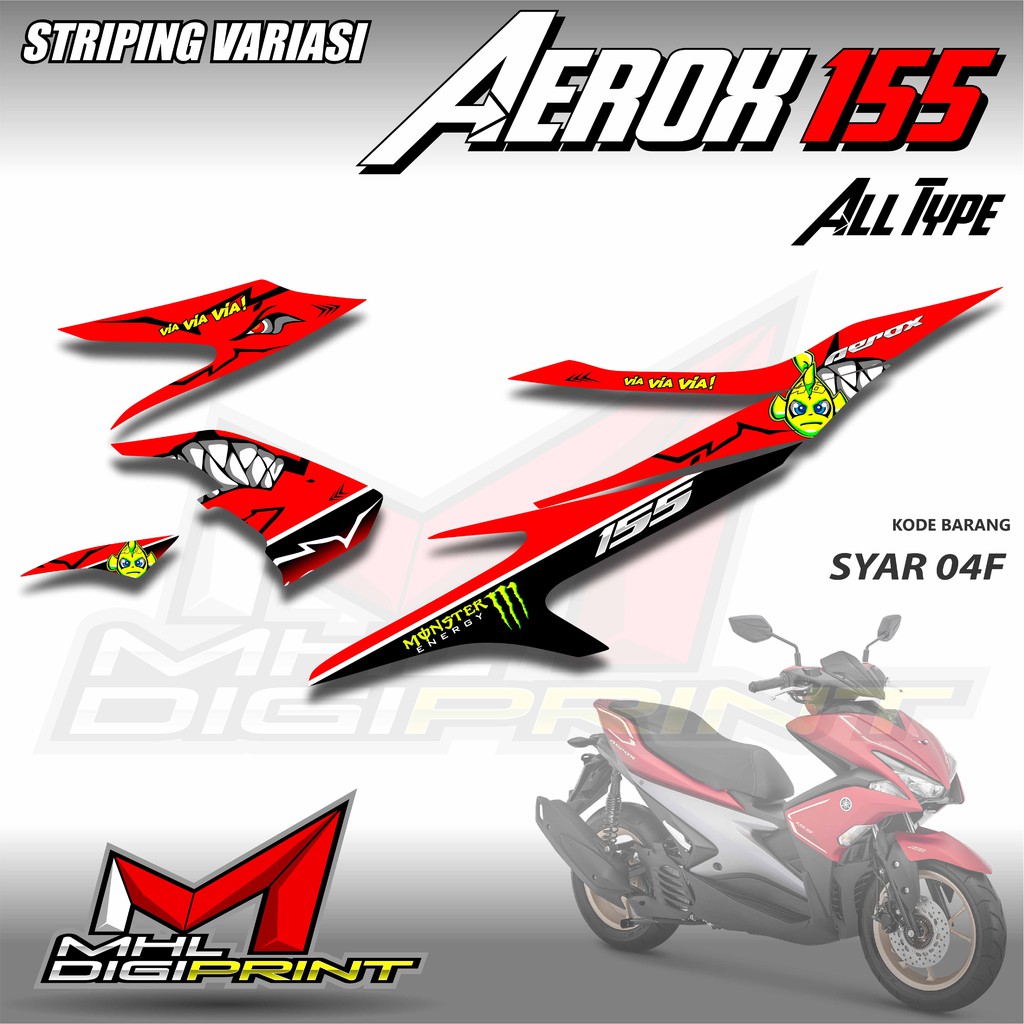 STRIPING VARIASI AEROX 155 ALL TYPE - STIKER AEROX 155 - SYAR 04