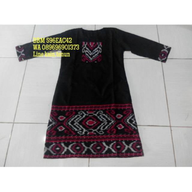 Dress tenun kombinasi