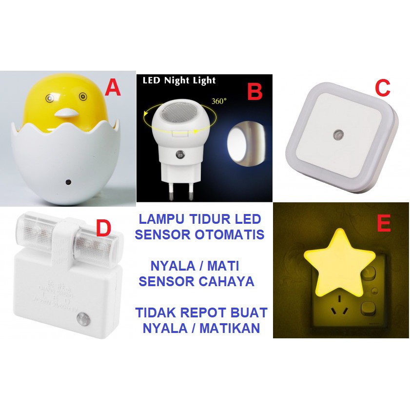 Lampu Tidur Otomatis LED Sensor Cahaya