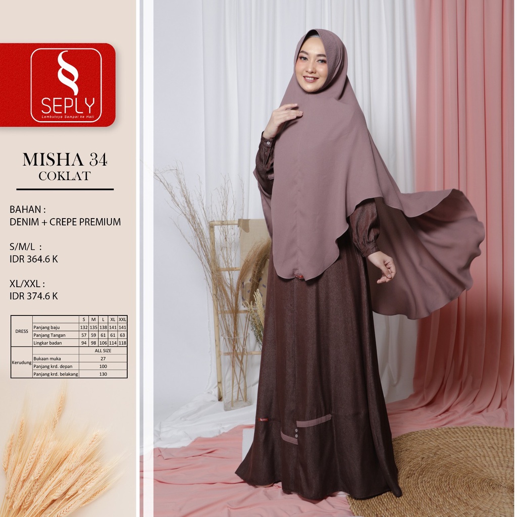 GAMIS TERBARU 2021 SEPLY MISHA 34 COKLAT