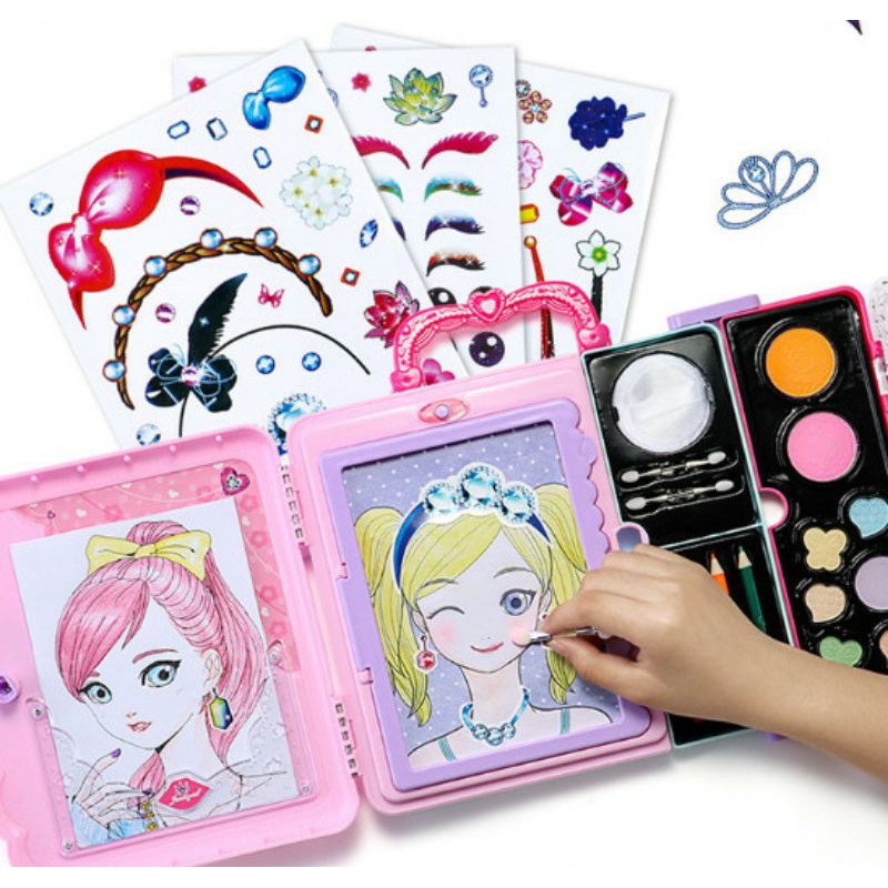 mainan makeup make up doll anak 3in1 fungsi real