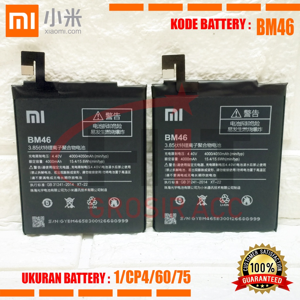 Baterai Battery XiaoMi BM46 Redmi Note 3 Pro Original