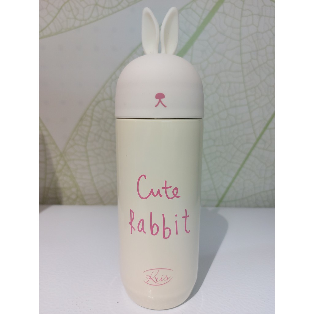 BOTTLE VACUUM RABBIT / BOTOL MINUM 280 ML / VACUM FLASK WHITE