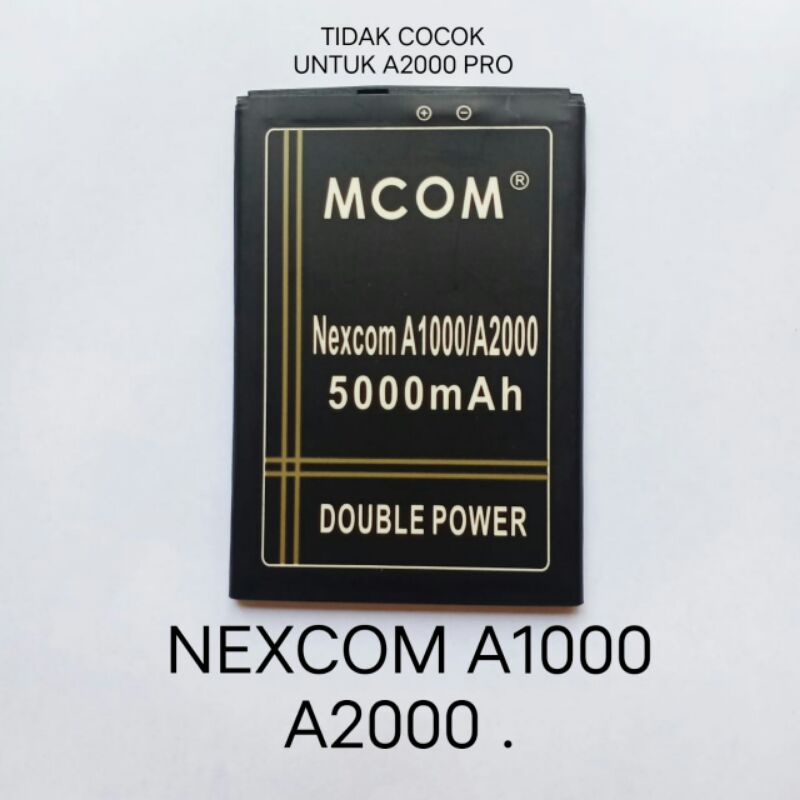 Baterai Nexcom A1000 . A2000 double power battery baterei batere batrei batre