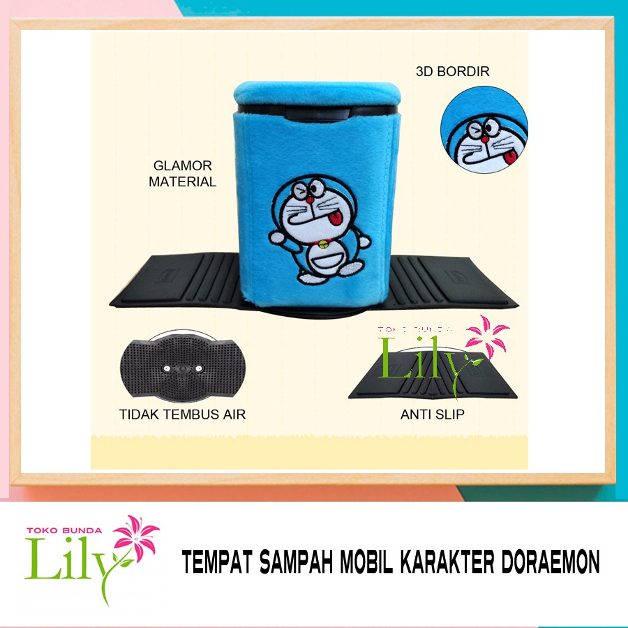 Tempat Sampah Mobil Motif Doraemon / Aksesoris Mobil Motif Doraemom