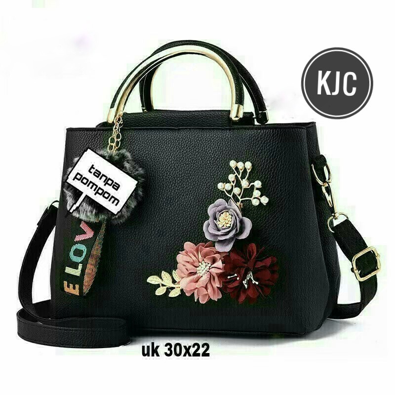 KIANJAYACOLLECTION89 - TAS HANDBAG TANGAN WANITA REMAJA IBU FLOWER BORDIR (aurora)  PALING MURAH !