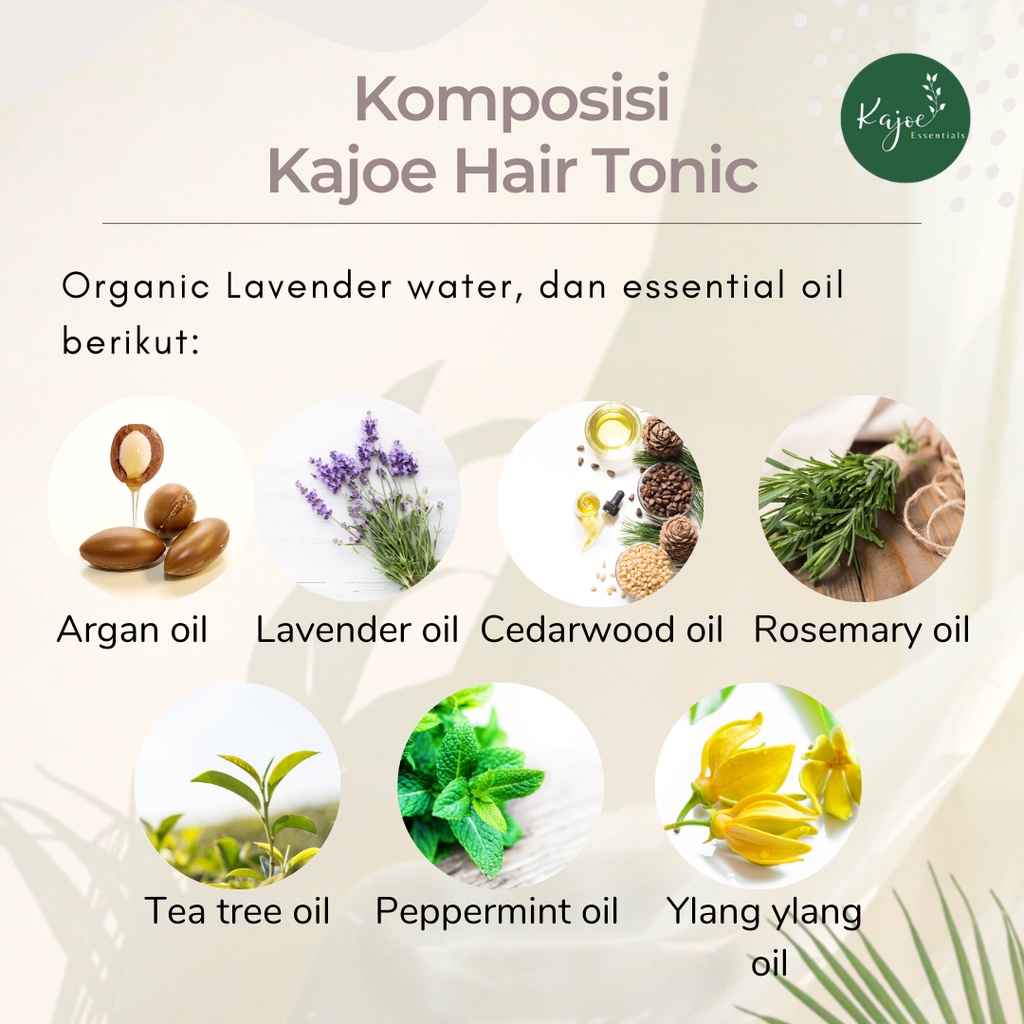 KAJOE HAIR OIL&amp;HAIR TONIC [BUNDLING] Anti Hair Fall Penumbuh Rambut Alami Rambut Rontok Rusak Kering