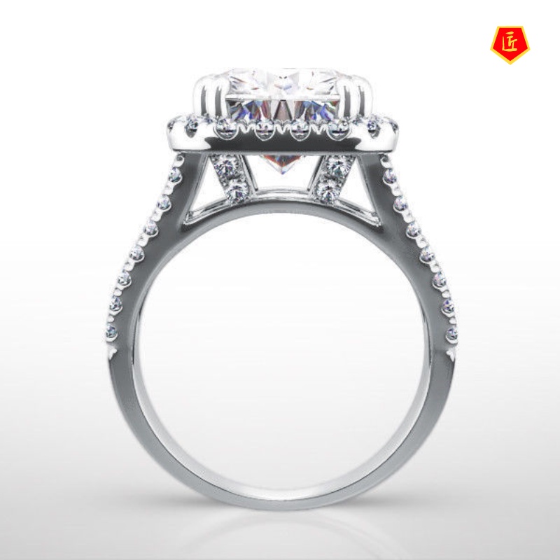 [Ready Stock]Fashion Temperament Square Diamond Ring