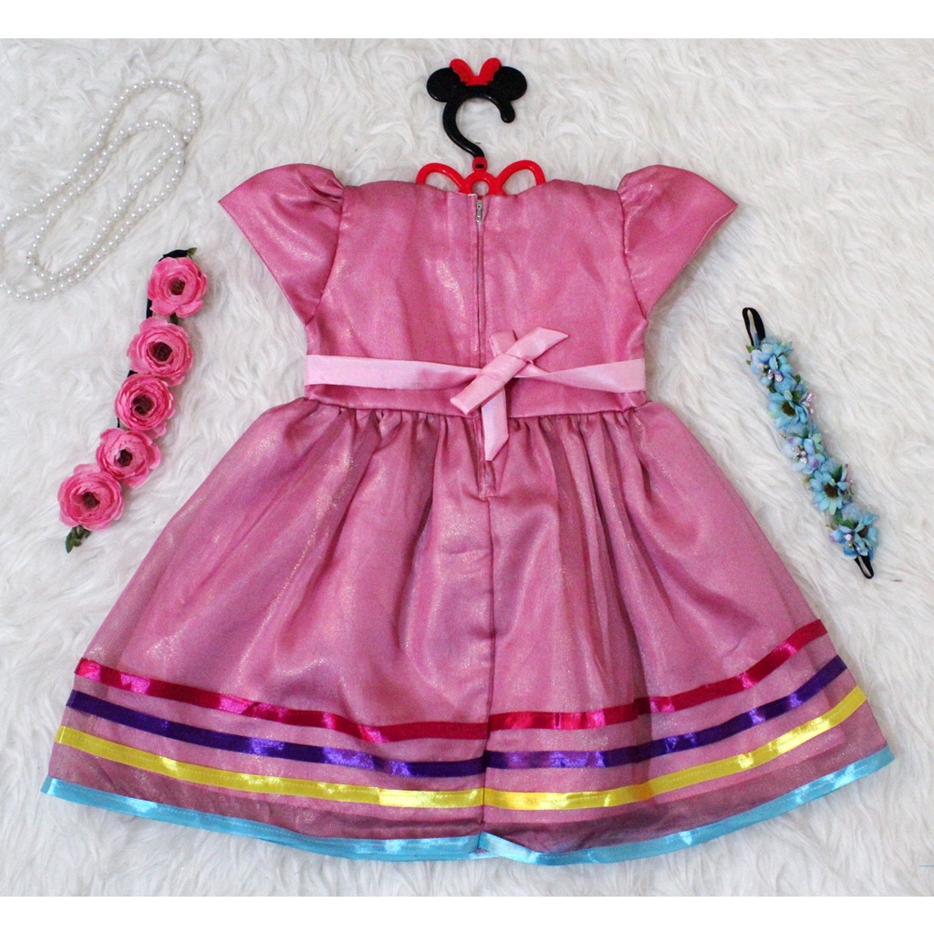 Dress Kids Megi/Terusan Dress Anak Brukat/ Fashion Anak Perempuan Lucu/Dress Pita Murah Usia 3-5 Thn