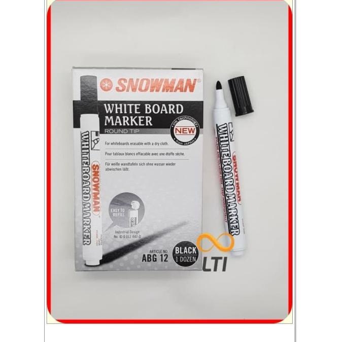 

siap kirim] Spidol Whiteboard Marker / Non Permanent Snowman MURAH ABG-12 / Lusin